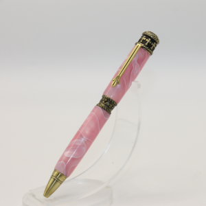 Faith Hope and Love Antique Brass, Pink Swirl